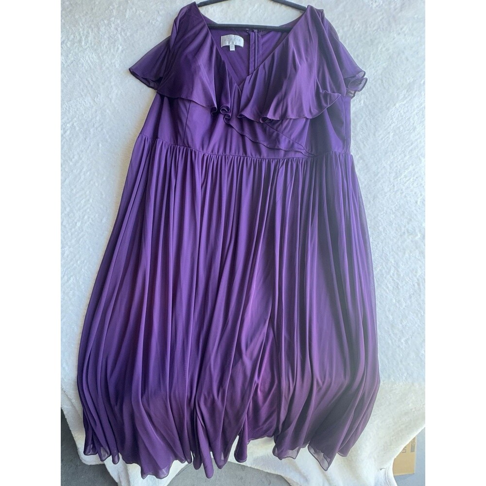 Azazie Jael Bridesmaid Formal Dress Plus A28 Purple Long Maxi Flowy